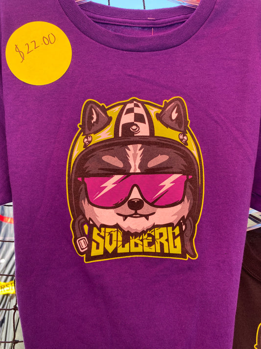 Dirtfish Youth Solberg Wolf Tee | Purple